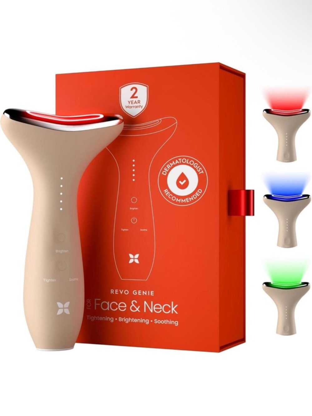 REVO Genie 3in1 Face Neck Beauty Light Therapy Device Massager